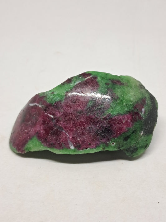 Ruby Zoisite w/ Hornblende (Tanzania) Rough Stone | One Side Polished | Natural Crystal #RZ1