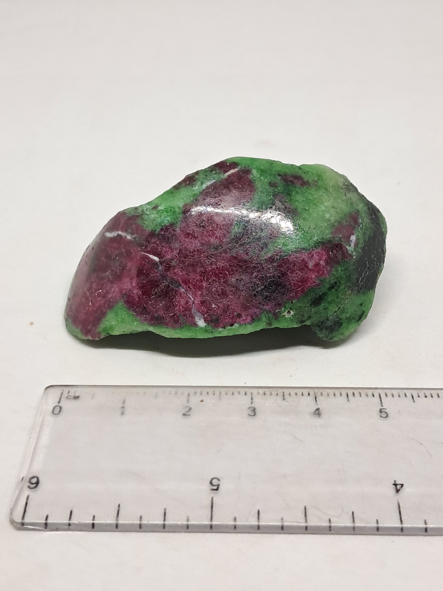 Ruby Zoisite w/ Hornblende (Tanzania) Rough Stone | One Side Polished | Natural Crystal #RZ1
