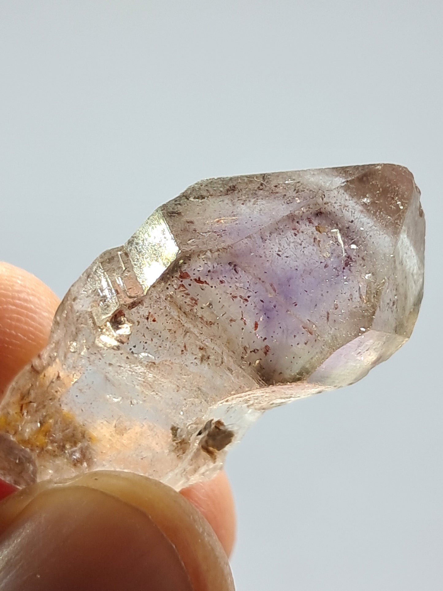 Amatista con inclusiones "Super Seven" (Karur) Punta de cristal de cuarzo | Piedra natural | Muestra mineral (Piedra natural no preciosa) #KA62