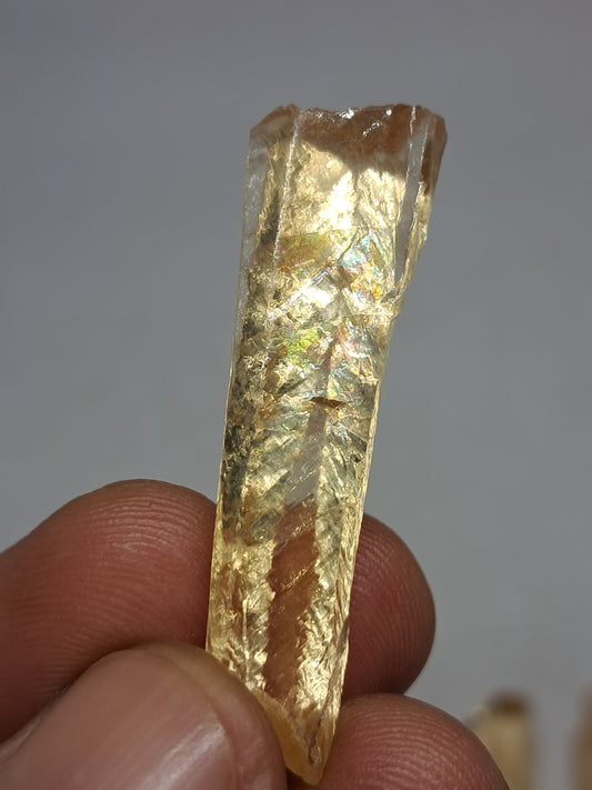Golden Calcite (Ajanta) Rough Crystals | Naturally Terminated UV Reactive | Mineral Specimen #GC1