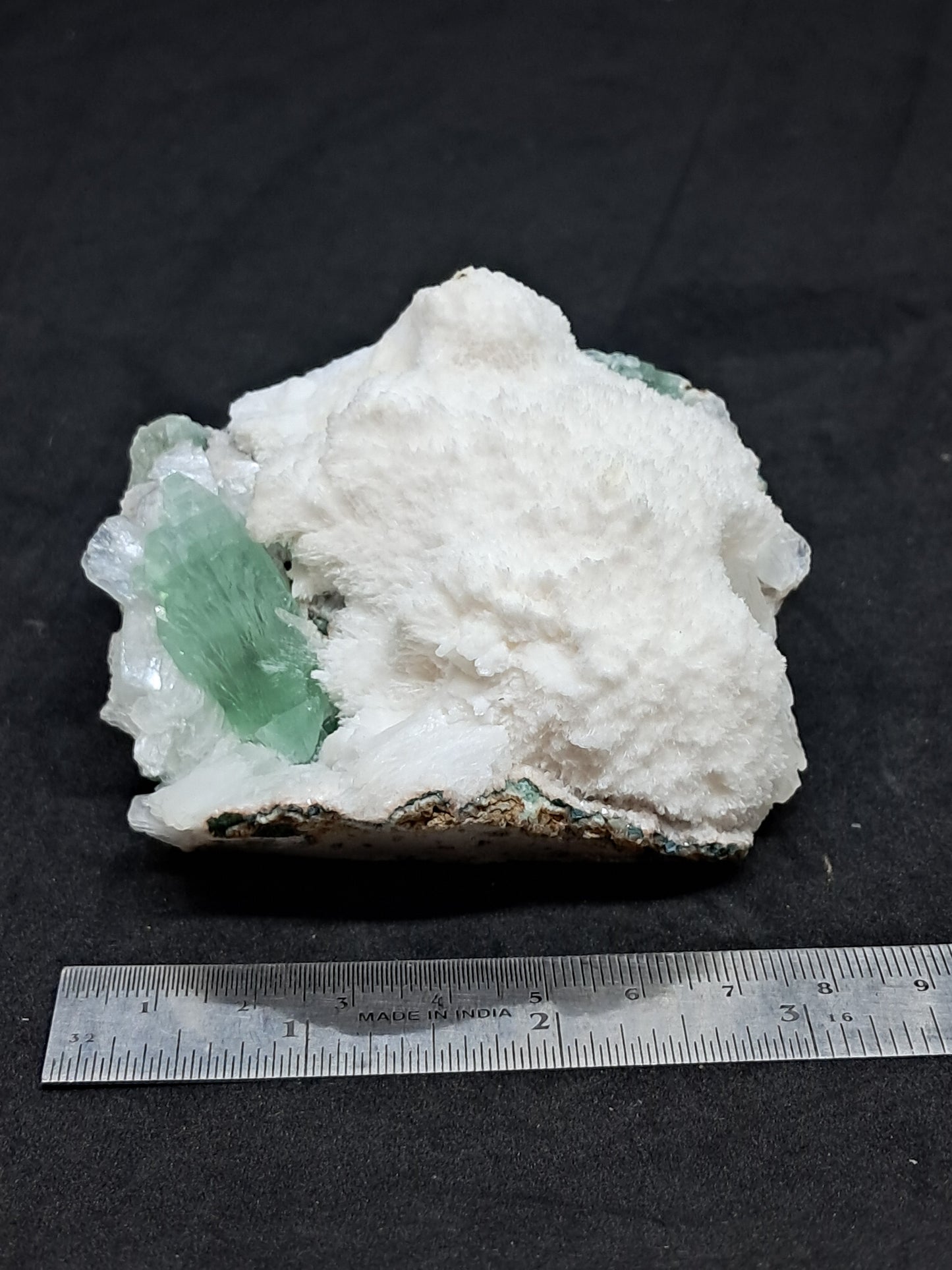 Green Apophyllite (Fluorapophyllite) with Stilbite on Mordenite #GA13
