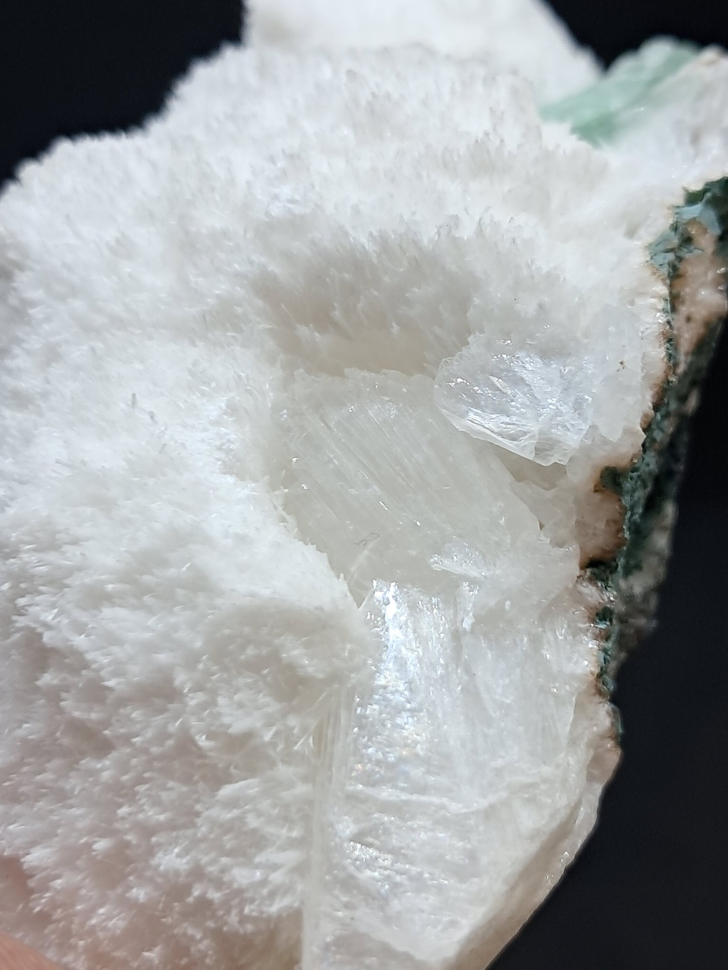 Green Apophyllite (Fluorapophyllite) with Stilbite on Mordenite #GA13