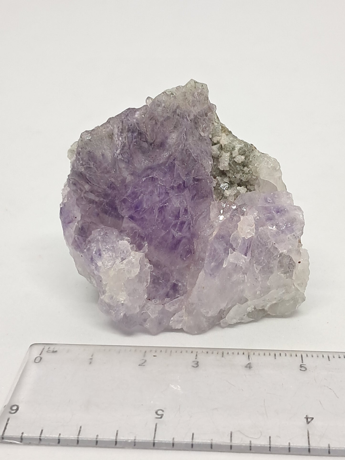Amatista en racimo de cetro sobre matriz (Karur) Cristal de cuarzo lavanda | Piedra natural | Ejemplar mineral n.° KA74