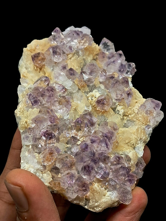 Biterminated Amethyst Scepters on Matrix (Karur) w/ UV Reactive Calcites | Crystal Cluster | Natural Stone | Mineral Specimen #KA102