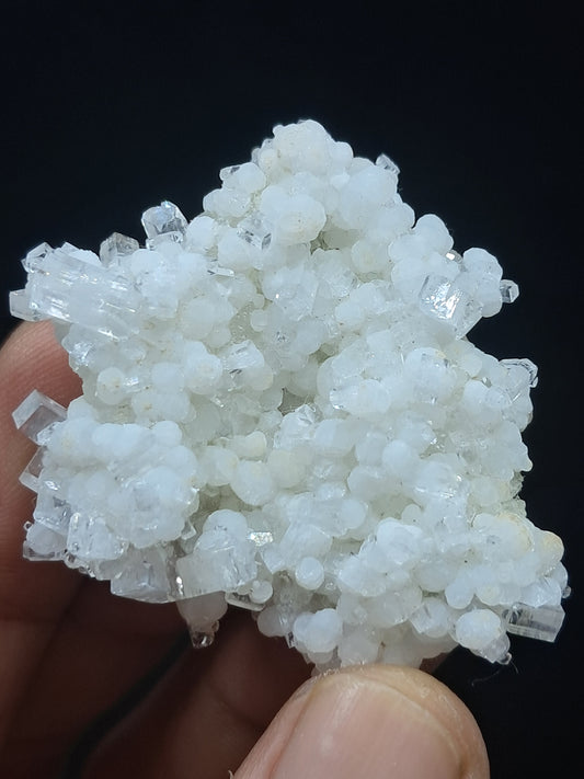 Ejemplar mineral de okenita con girolita y apofilita (Bombay) | Calidad de coleccionista | Cristal natural n.° OK32