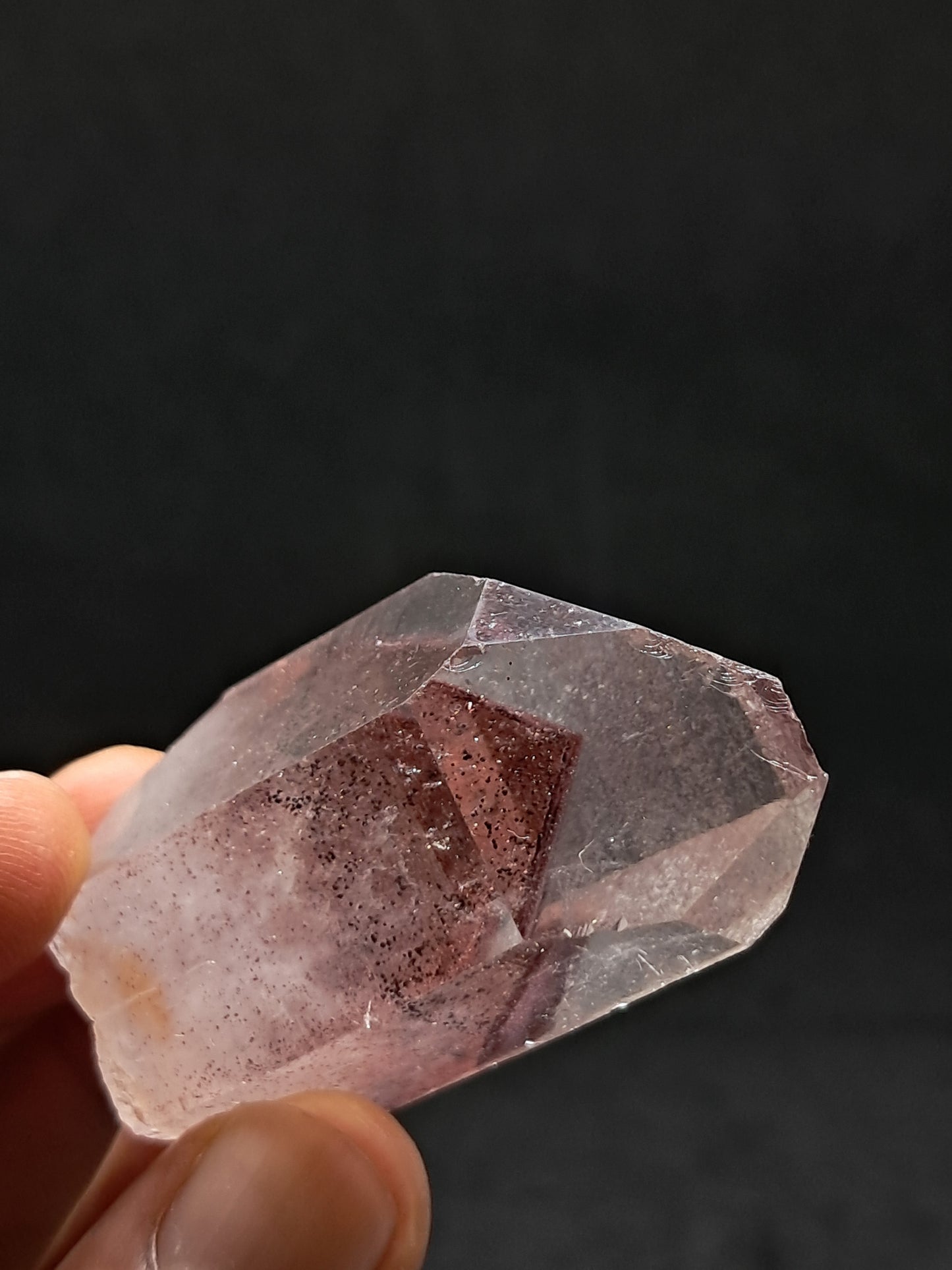 Cuarzo fantasma hematita *Grande* (Telangana) Punta de cristal natural | Ejemplar mineral n.° HPQ6