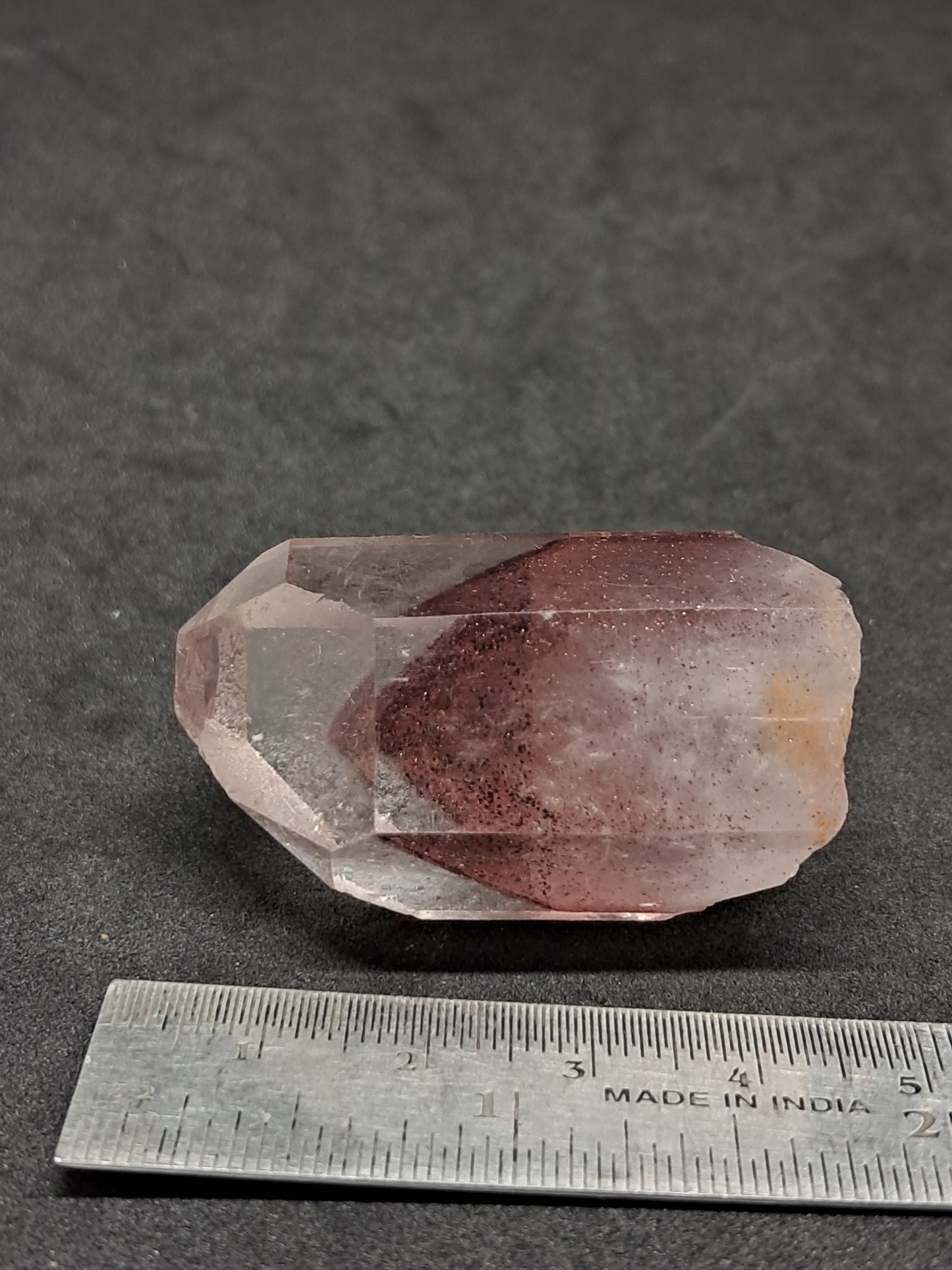 Cuarzo fantasma hematita *Grande* (Telangana) Punta de cristal natural | Ejemplar mineral n.° HPQ6