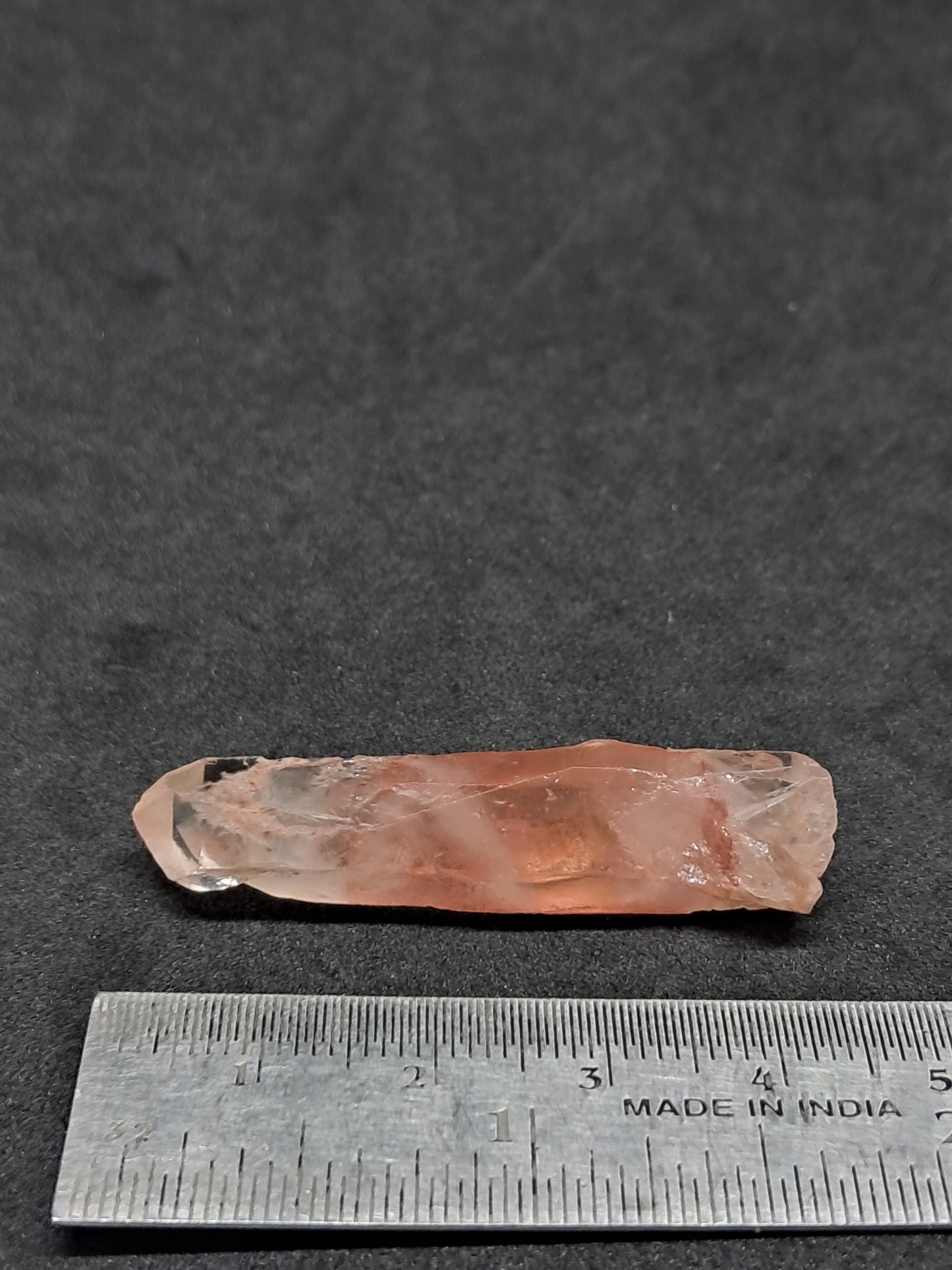 Cuarzo fantasma hematita (Telangana) Punta de cristal natural | Ejemplar mineral n.° HPQ8