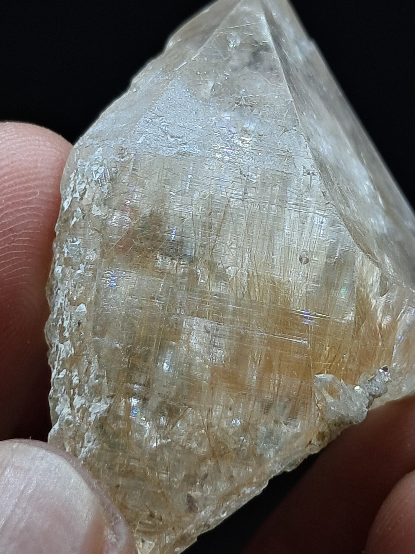 Himalayan Quartz w/ Golden Rutile and Chlorite (Himachal Pradesh) Self-healed |  Natural Crystal #CH60