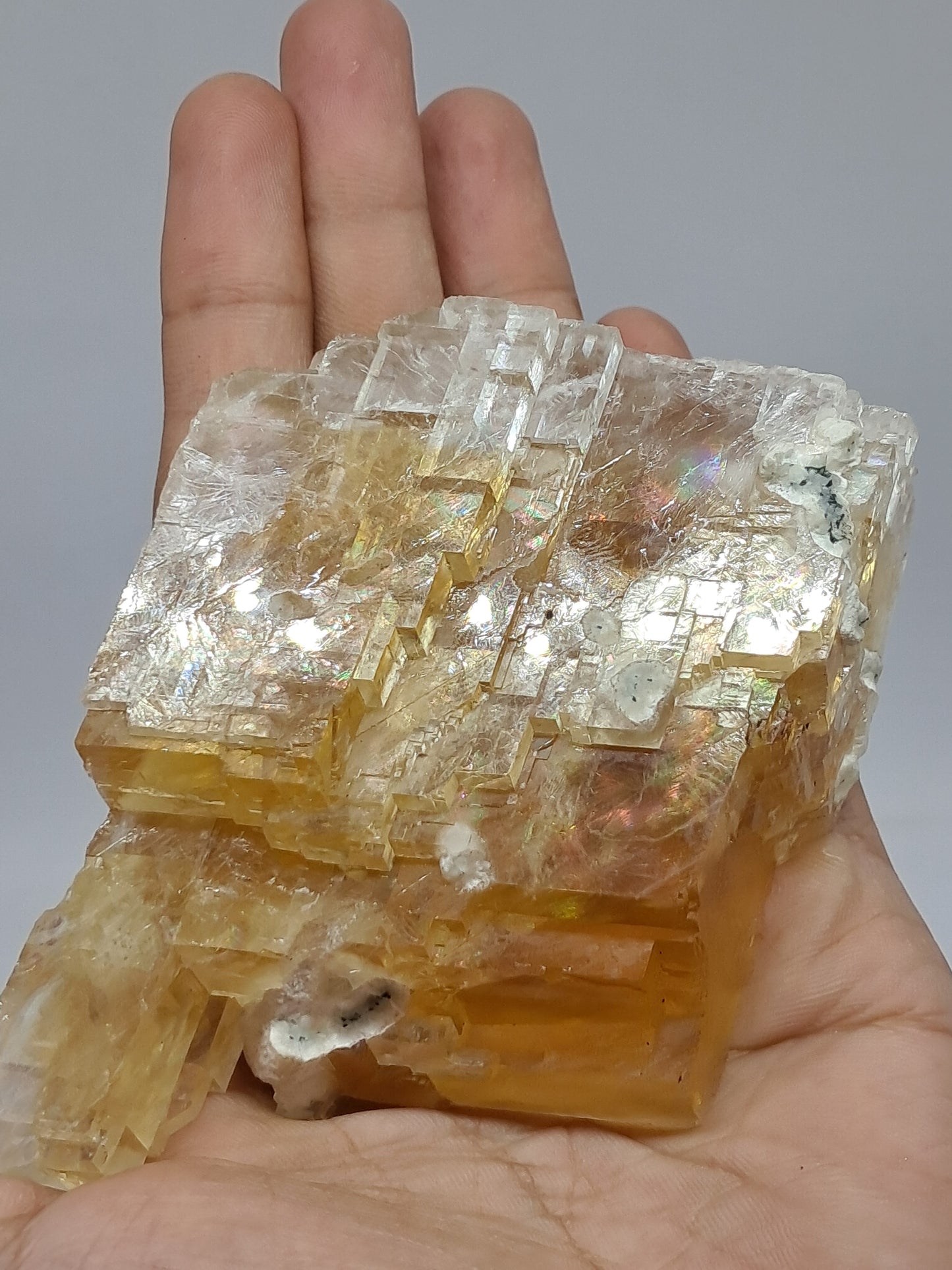 Honey Calcite w/ Okenite (India) Rough Crystal | Natural Stone | Mineral Specimen #CA15