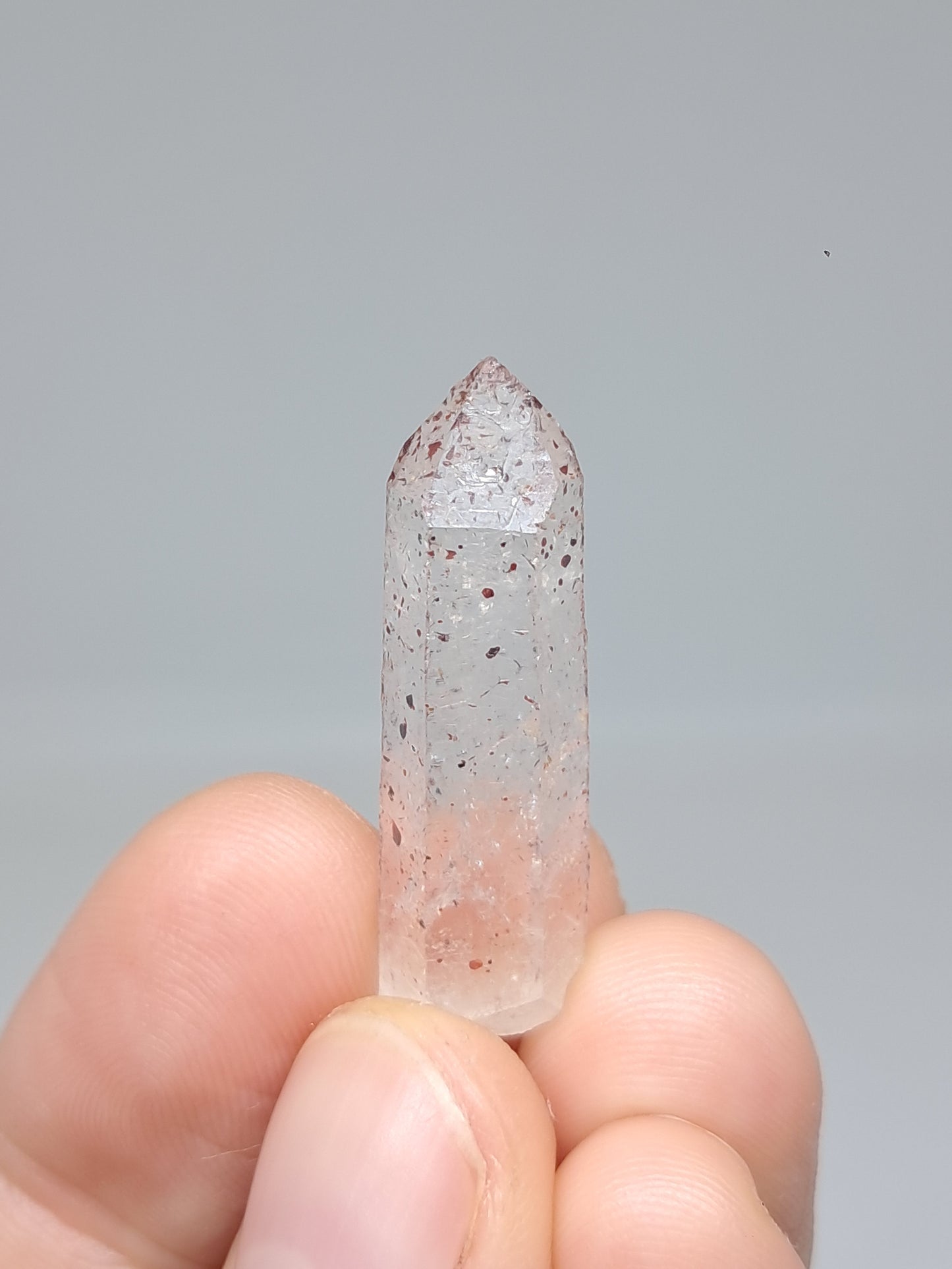 Quartz w/ Hematite Inclusions (Karur) Natural Crystal Point | Mineral Specimen #HPQ67