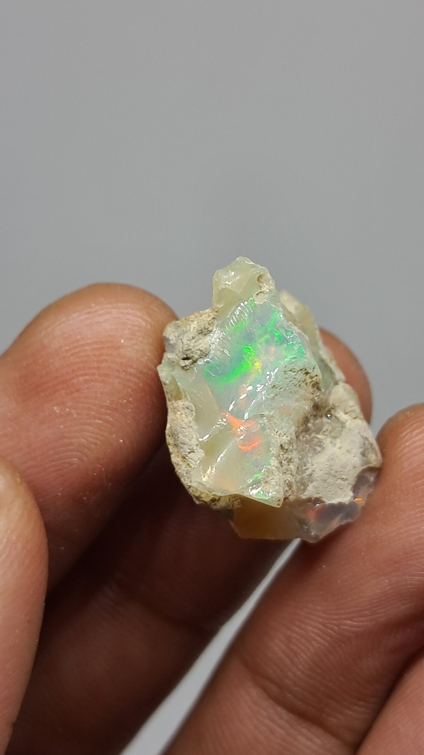 Natural Ethiopian Opal Rough | White Hydrophane Opal with Flashy Play of Colors #OP21