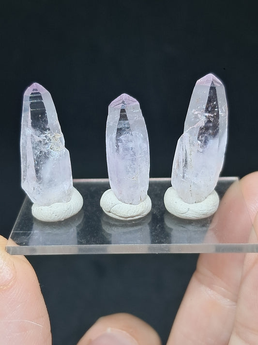 Set of 3 Veracruz Amethyst Crystals (Mexico) | Natural Points | Mineral Specimen #VA36
