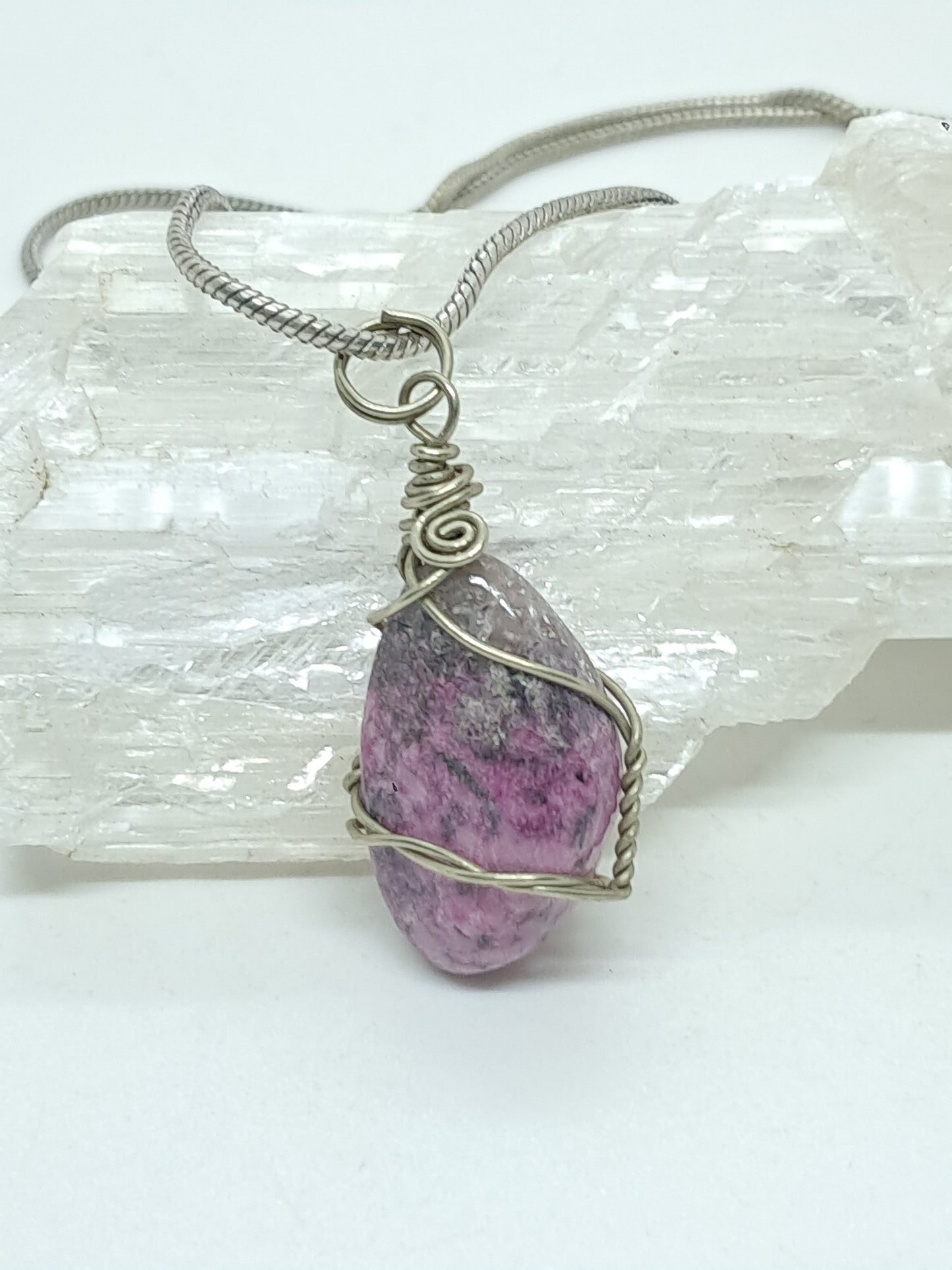 Cobaltoan Calcite Pendant | Handcrafted Jewelry | Unique Necklace #JL59