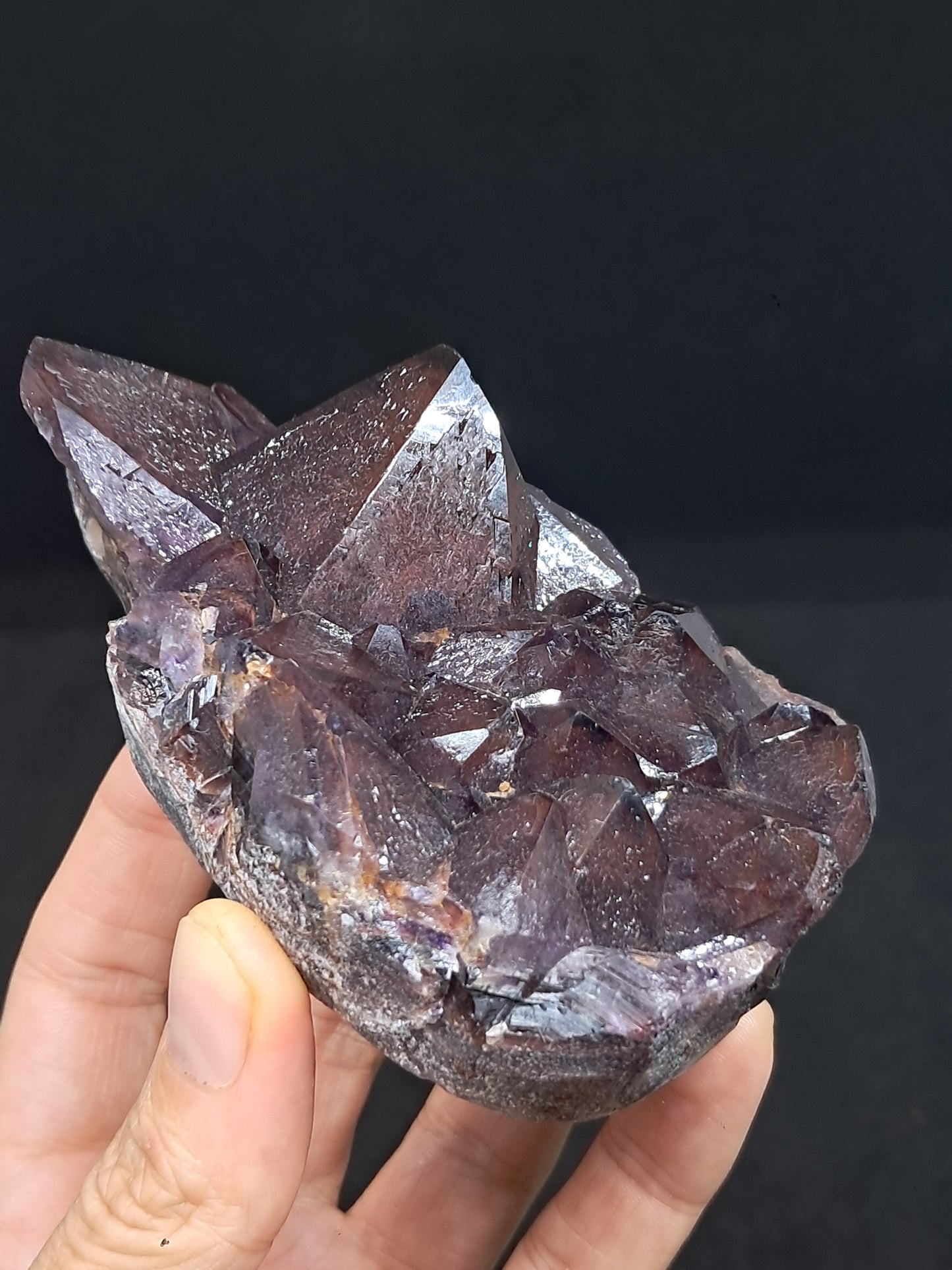 Amethyst Cluster w/ Hematite Inclusions & Record Keepers (Madhya Pradesh) | Mineral Specimen | Natural Stone #AM9