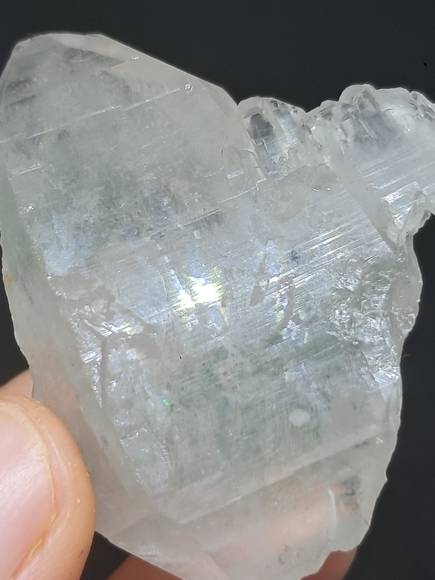Punta natural de cuarzo fantasma de clorita (Karur) | Cristal chamánico de jardín #CQ67