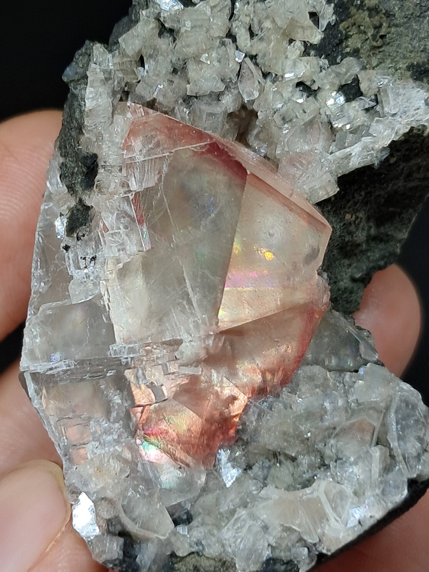 Calcita frambuesa mohosa *Hallazgo raro* (Pithampur) Cristal natural | Piedra en bruto | Muestra mineral #CA32