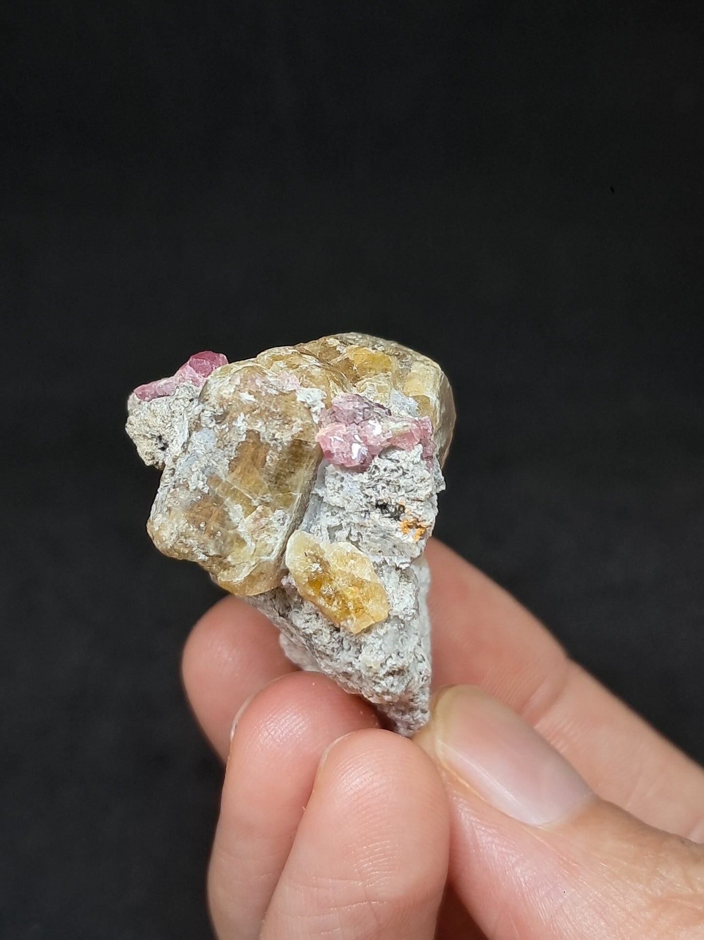 Grossular & Andradite Garnet on Matrix (Mexico) Pink and Green Garnet Cluster |Rough Crystal Stone | Mineral Specimen #GR33