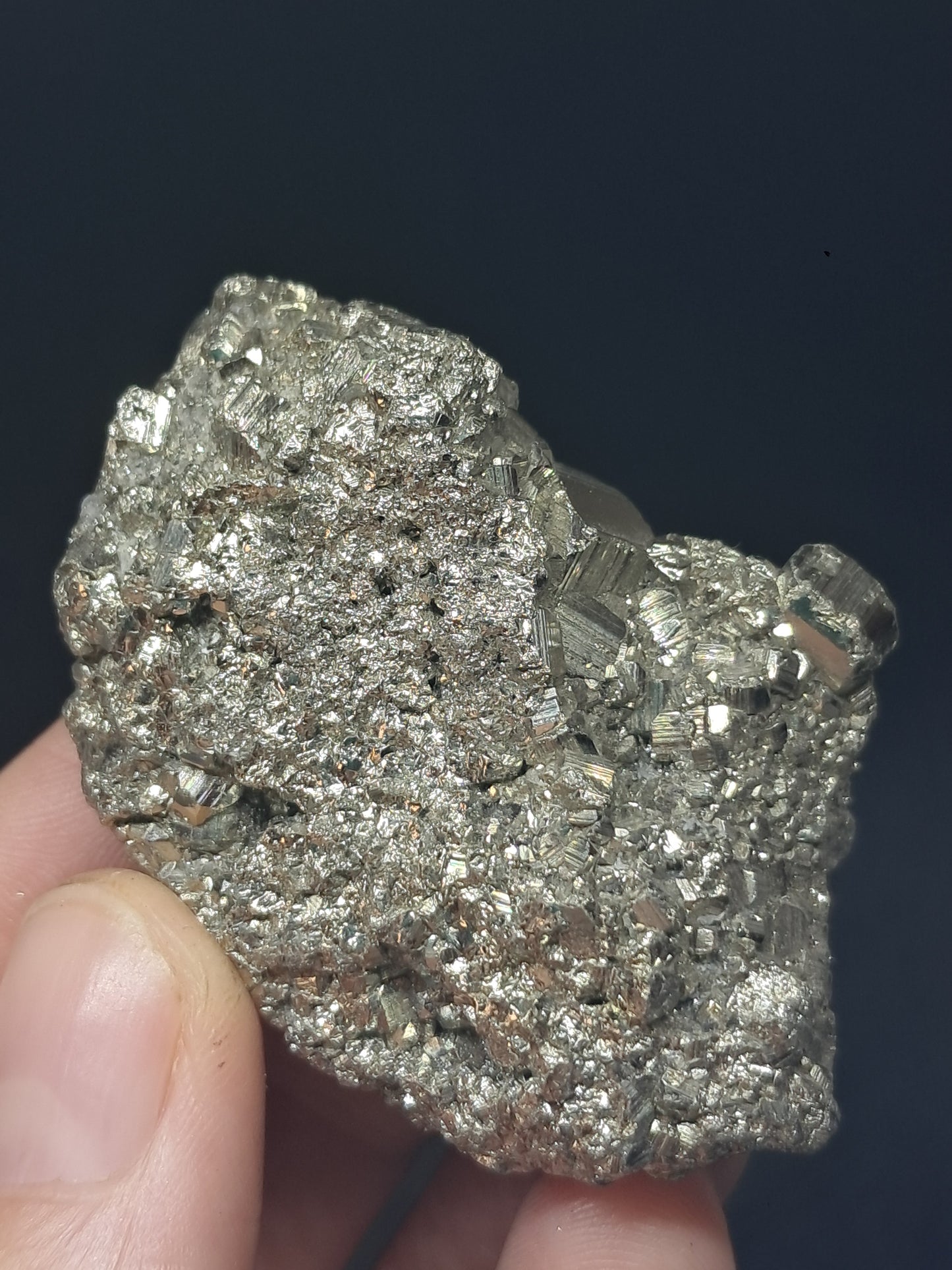Pirita en bruto (Perú) Drusa natural | Ejemplar mineral | Rocas y cristales #PR28
