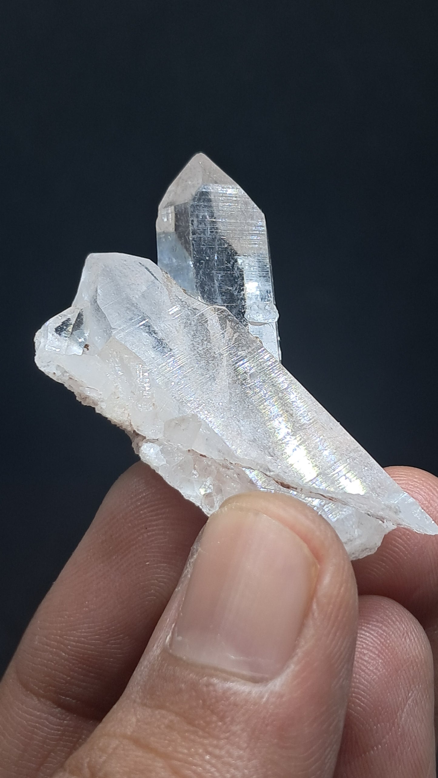 Cuarzo del Himalaya gemelo penetrante | Cristal natural | Ejemplar mineral n.° CH79