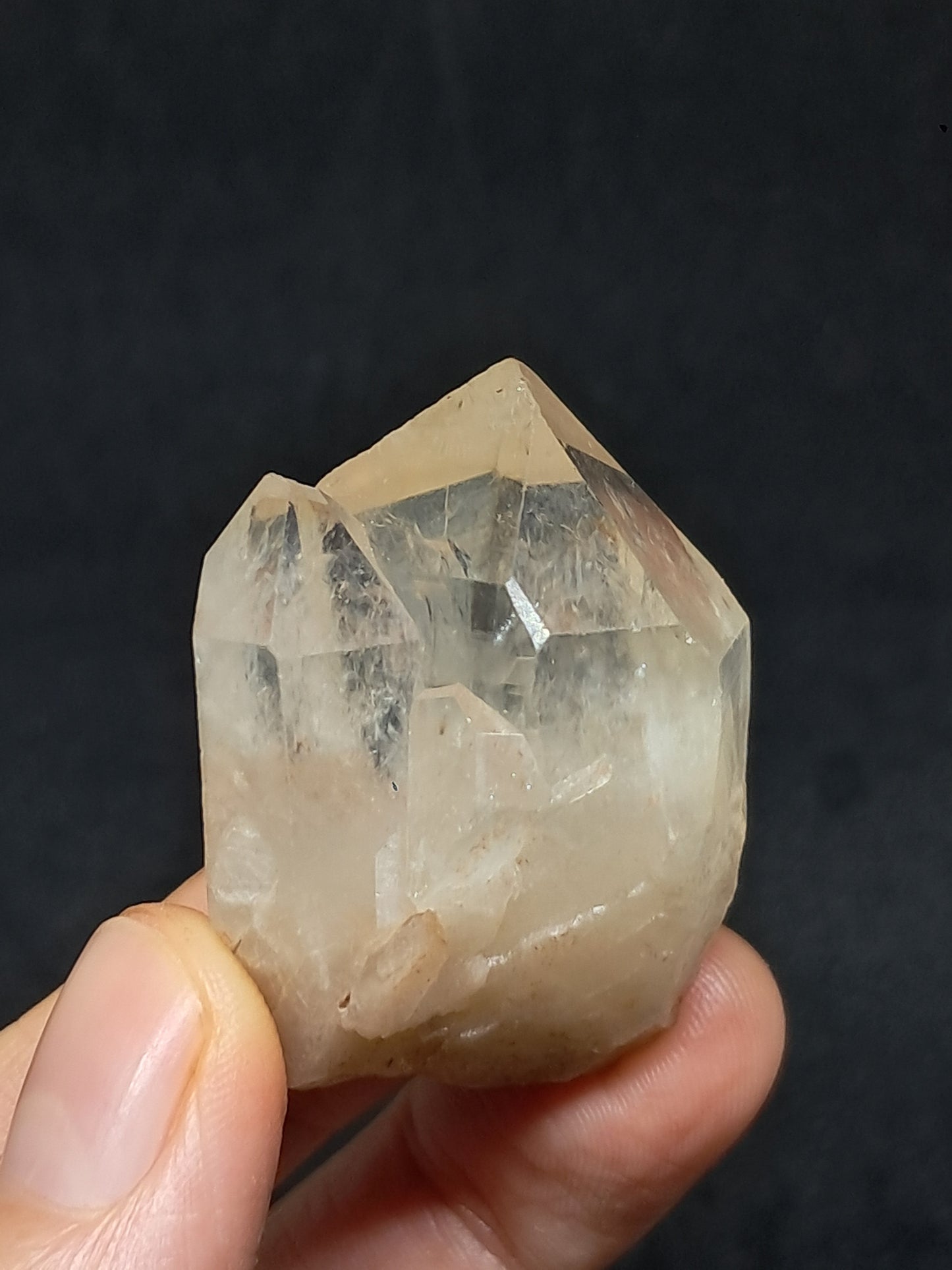 Natural Citrine "Kundalini" with Rainbows (Democratic Republic of Congo) Twinned Crystal Point | Mineral Specimen) #CTN17