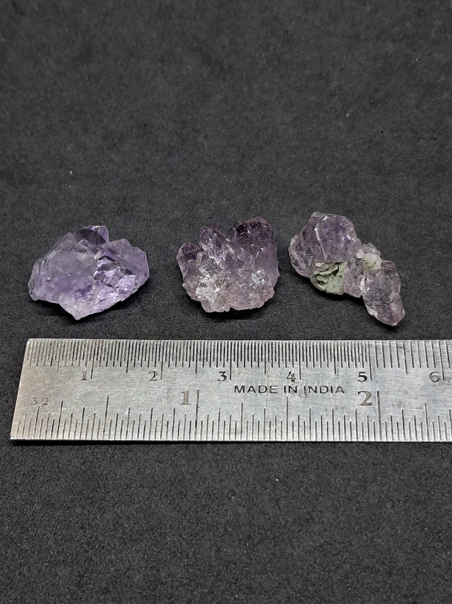 Set of 3 Small Elestial Amethyst from Karur | Super Seven Inclusions | Natural Crystals | Mineral Specimen #KA172