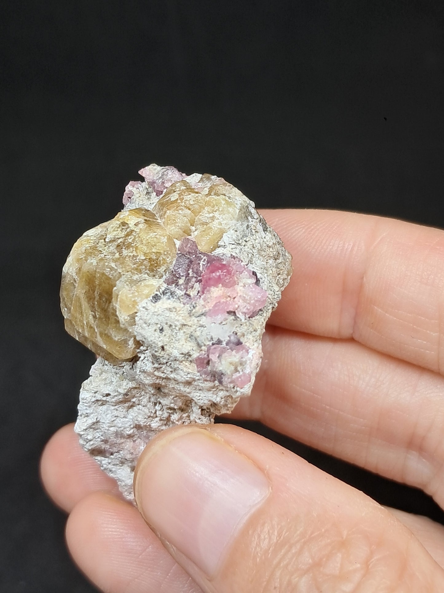 Grossular & Andradite Garnet on Matrix (Mexico) Pink and Green Garnet Cluster |Rough Crystal Stone | Mineral Specimen #GR33