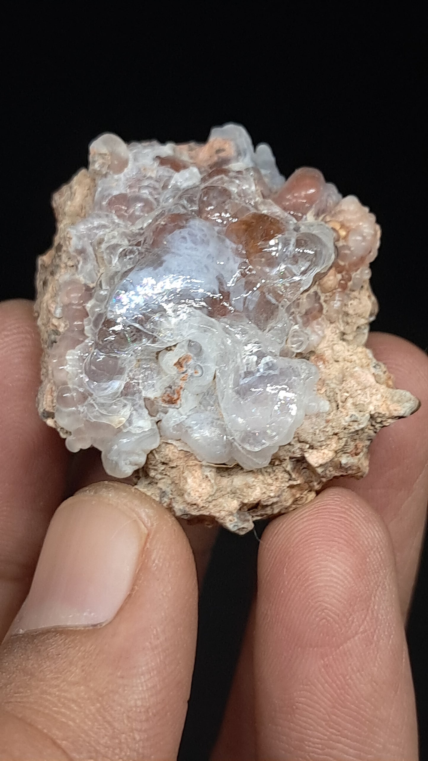 Hyalite Opal on Matrix (Mexico) Rough Crystal Stone | UV-Reactive Mineral Specimen #OH4
