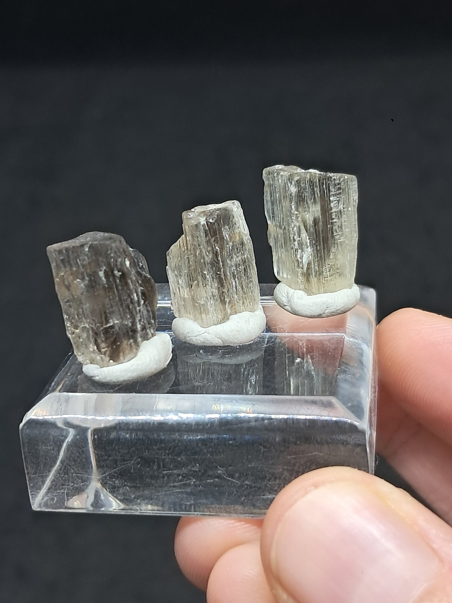 Set of 3 Fluorescent Scapolite Crystals (Karur) UV Reactive | Rough Stone | Natural Mineral Specimen #SCP28