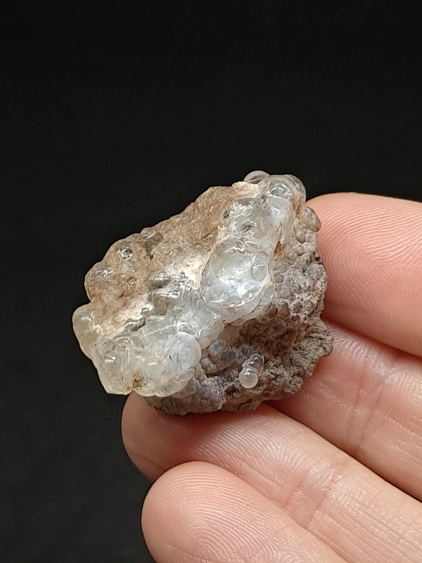 Hyalite Opal on Matrix (Mexico) Rough Crystal Stone | UV-Reactive Mineral Specimen #OH18