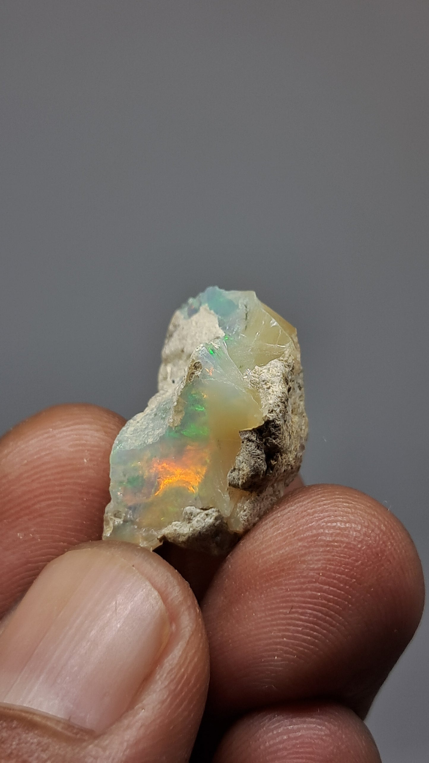 Natural Ethiopian Opal Rough | White Hydrophane Opal with Flashy Play of Colors #OP21