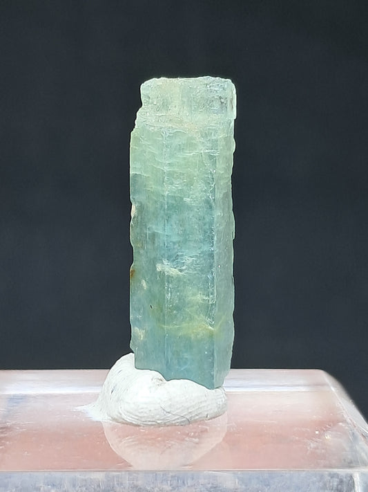 Aguamarina (Karur) Cristal hexagonal en bruto | Ejemplar mineral n.° AQM24