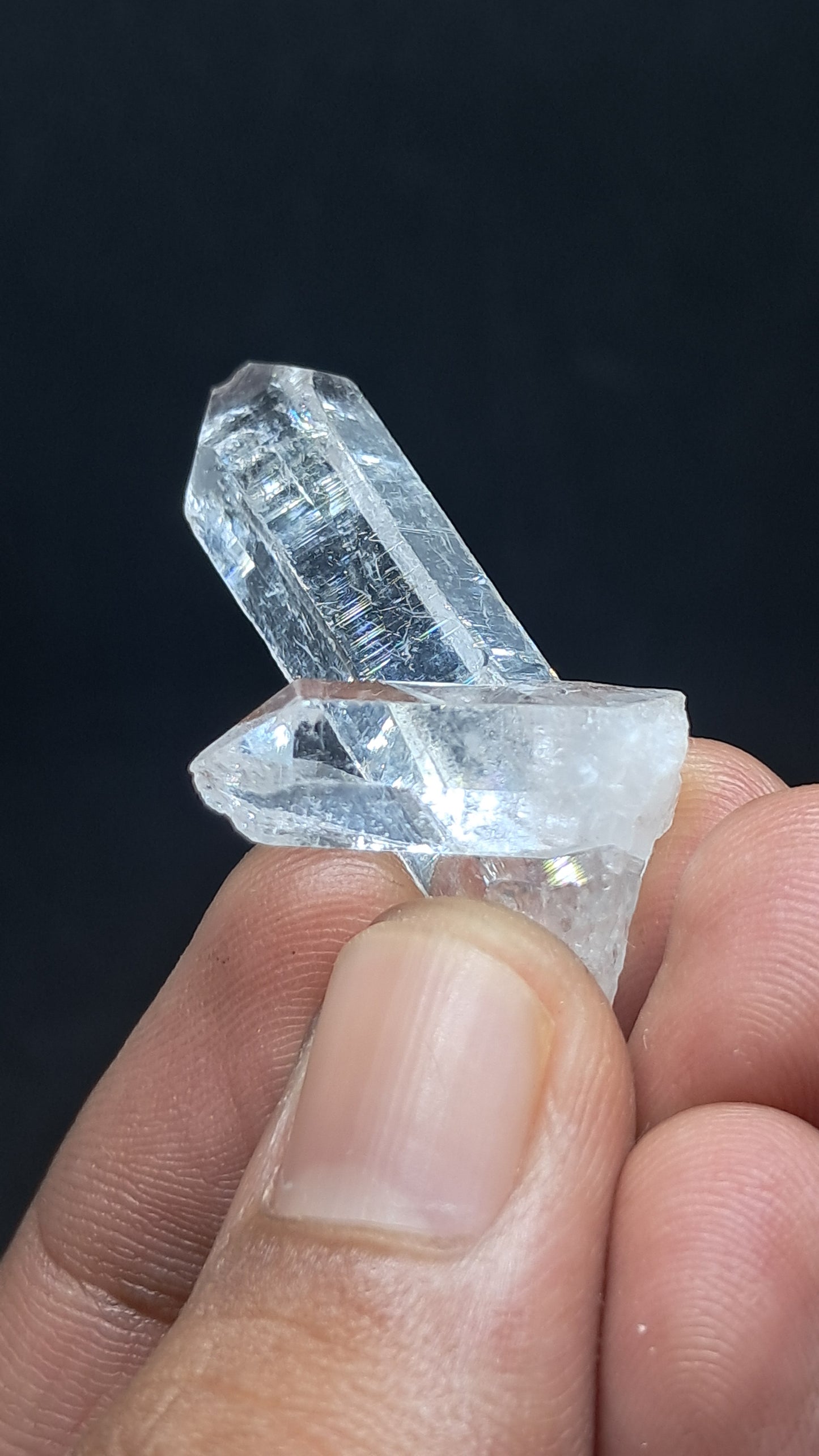 Cuarzo del Himalaya gemelo penetrante | Cristal natural | Ejemplar mineral n.° CH77