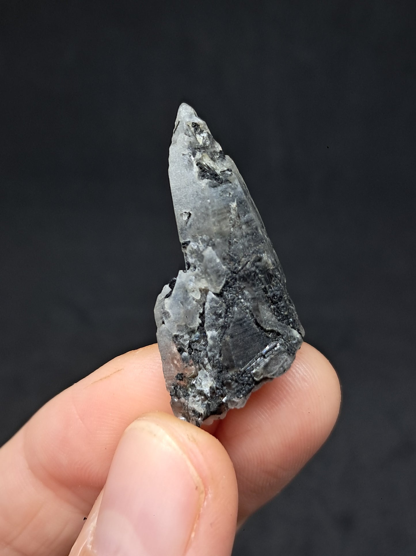 Punta de cuarzo turmalinado (Karur) Cristal natural | Muestra de mineral #TQ30