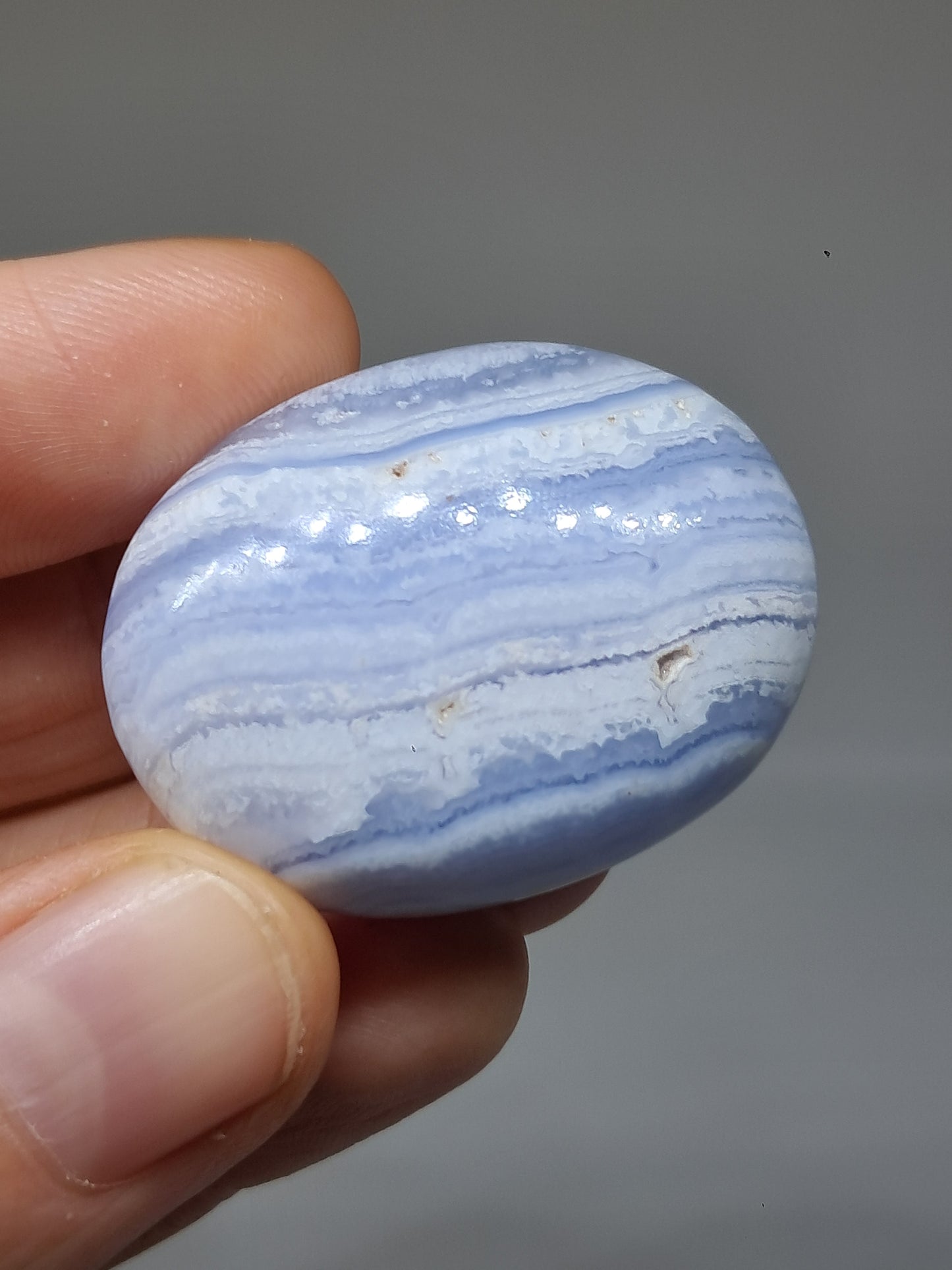 Blue Lace Agate Palmstone | Good Quality Natural Stone