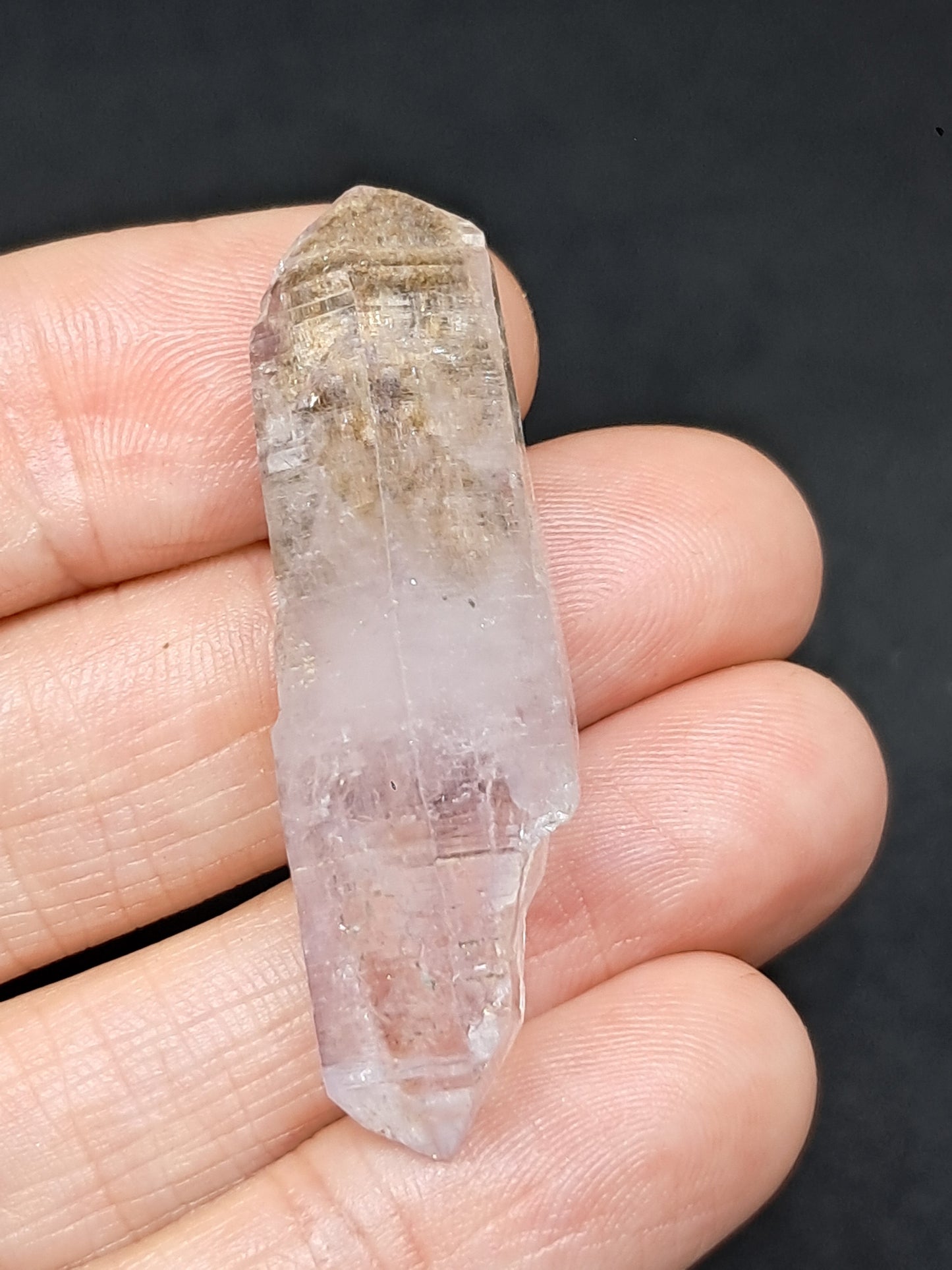 Cristal biterminado de amatista de Veracruz (México) | Punta natural | Ejemplar mineral n.° VA39