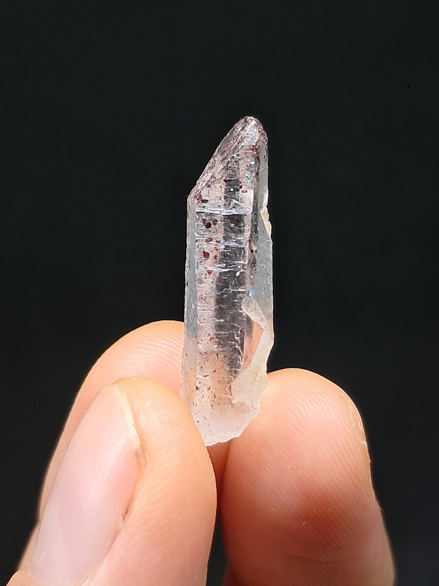 Quartz w/ Hematite Inclusions (Karur) Natural Crystal Point | Mineral Specimen #HPQ70