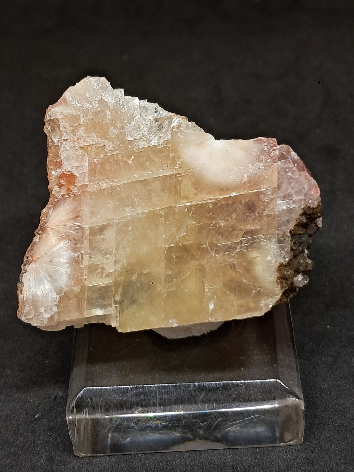 Calcita rojiza/rosa con mesolita *Hallazgo raro* (Pithampur) Cristal natural | Piedra en bruto | Espécimen mineral #CA34