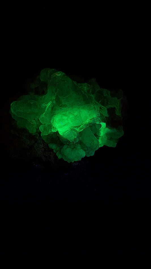 Hyalite Opal on Matrix (Mexico) Rough Crystal Stone | UV-Reactive Mineral Specimen #OH4