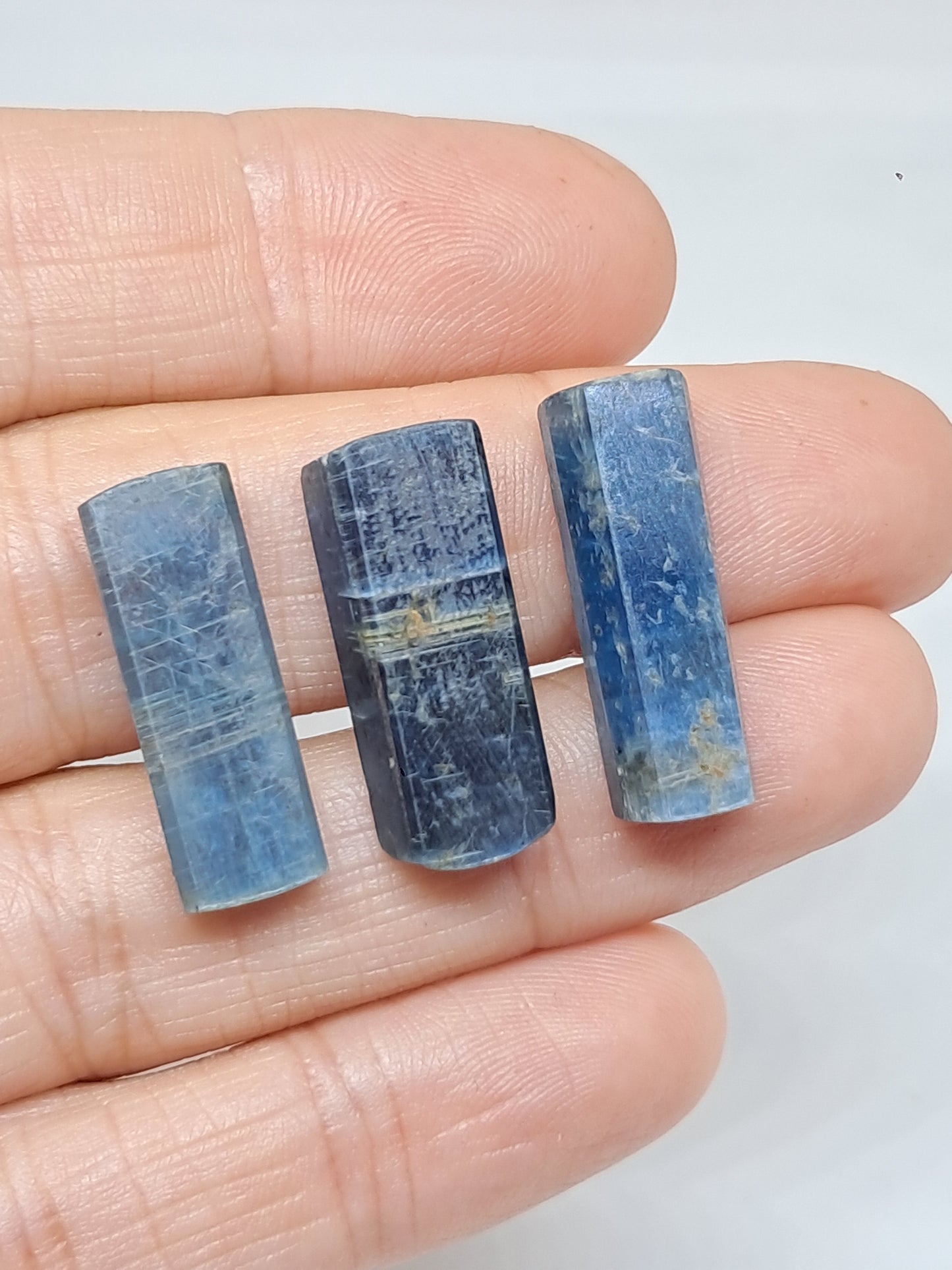 Set of 3 Blue Kyanites (Nepal) Polished Natural Crystals #KY13