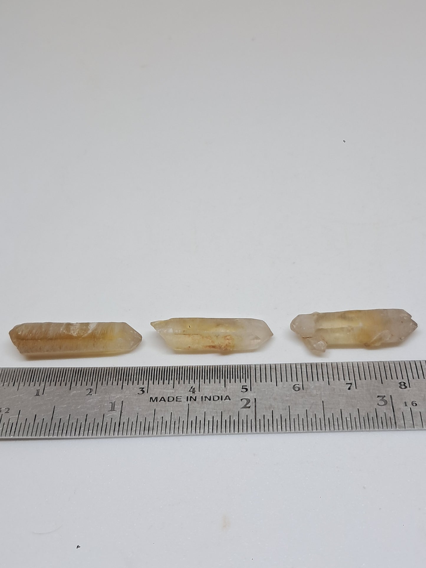 Set of 3 Natural Citrine Crystal Points w/ Phantoms (Karur) #CTN36