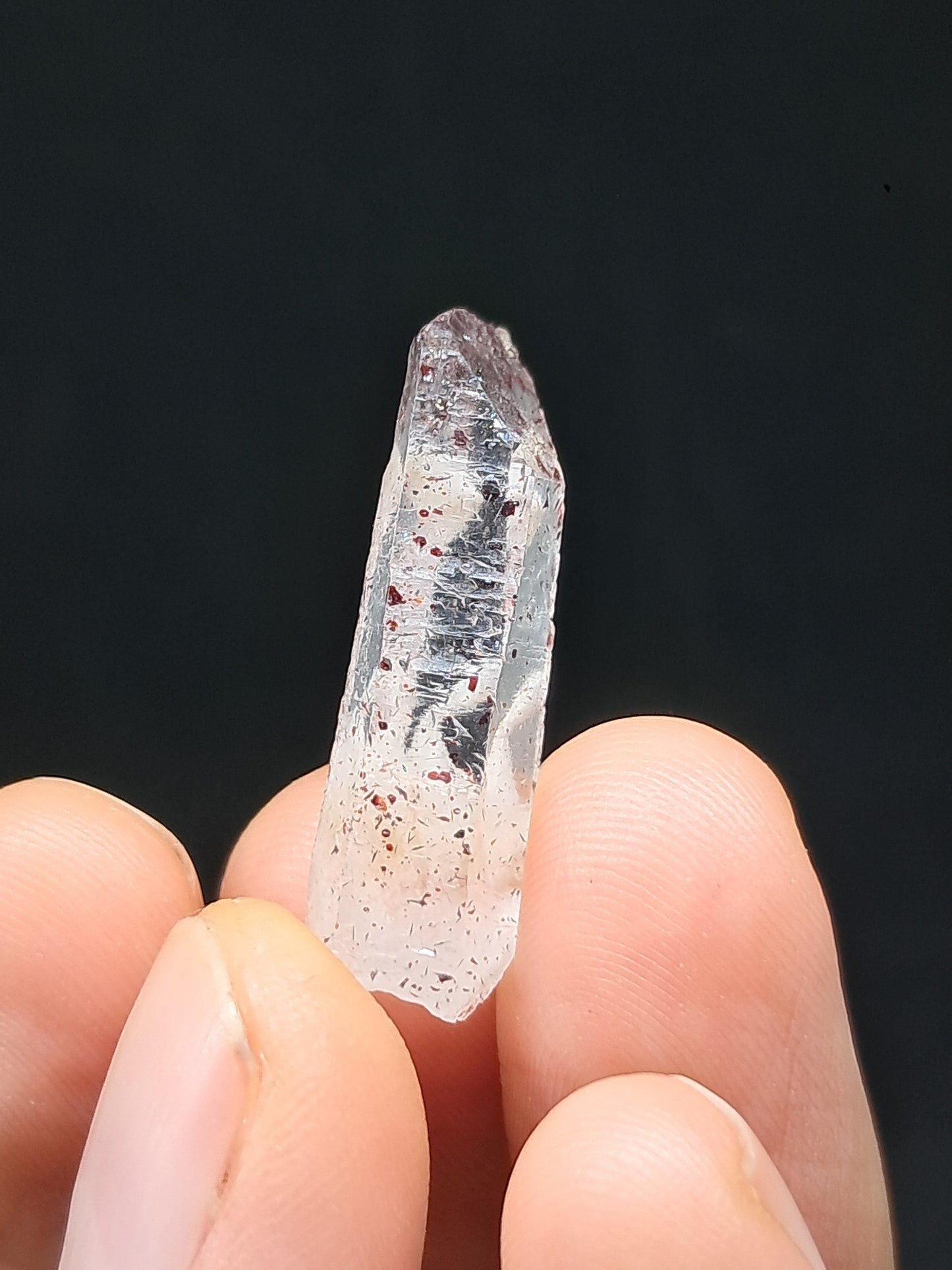 Quartz w/ Hematite Inclusions (Karur) Natural Crystal Point | Mineral Specimen #HPQ70