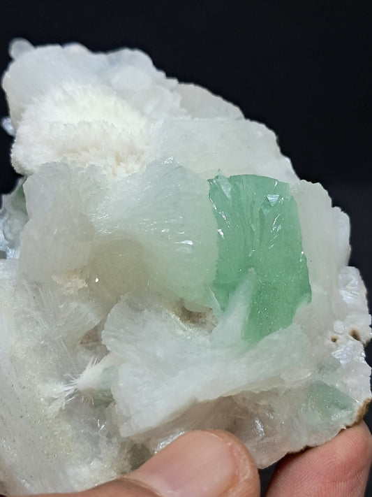 Green Apophyllite (Fluorapophyllite) and Mordenite on Stilbite #GA9