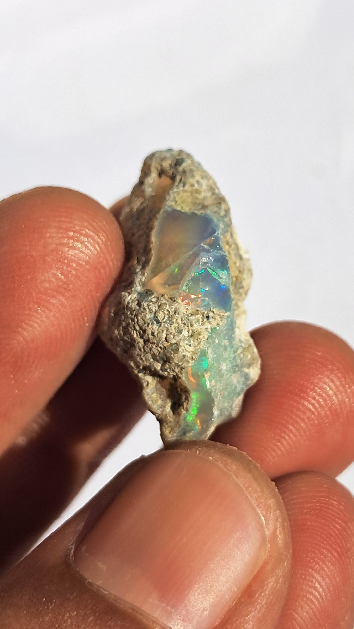 Natural Ethiopian Opal Rough | White Hydrophane Opal with Bright Play of Color #OP14