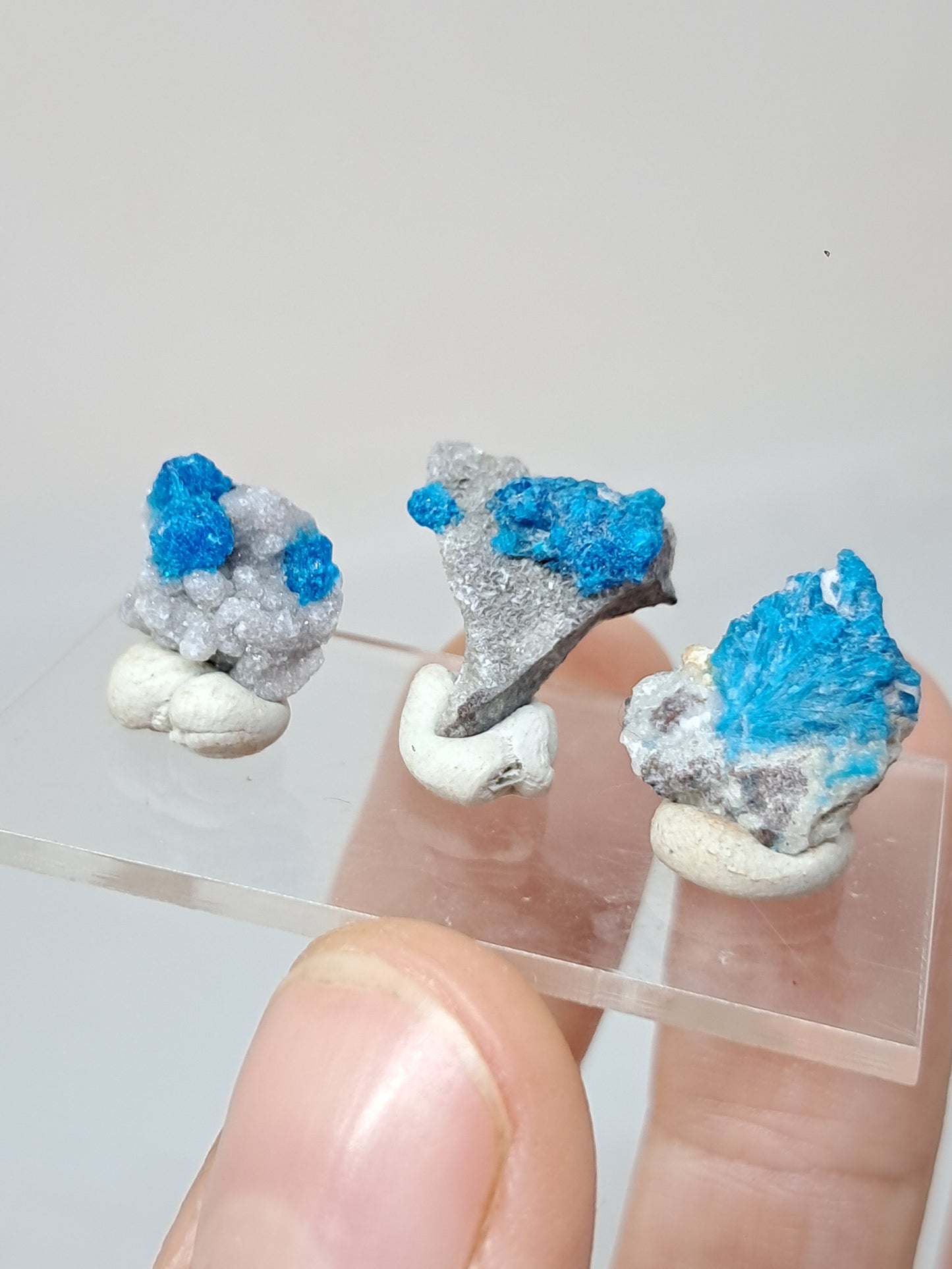 Set of 3 Small Pentagonites on Heulandite Matrix (Wagholi) Rough Stone | Natural Crystal | Rare Mineral Specimen #CV58