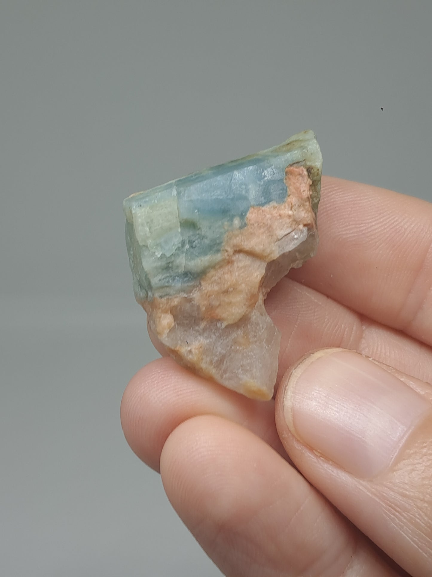 Aquamarine w/ Smokey Quartz (Karur) Rough Natural Crystal | Mineral Specimen #AQM51