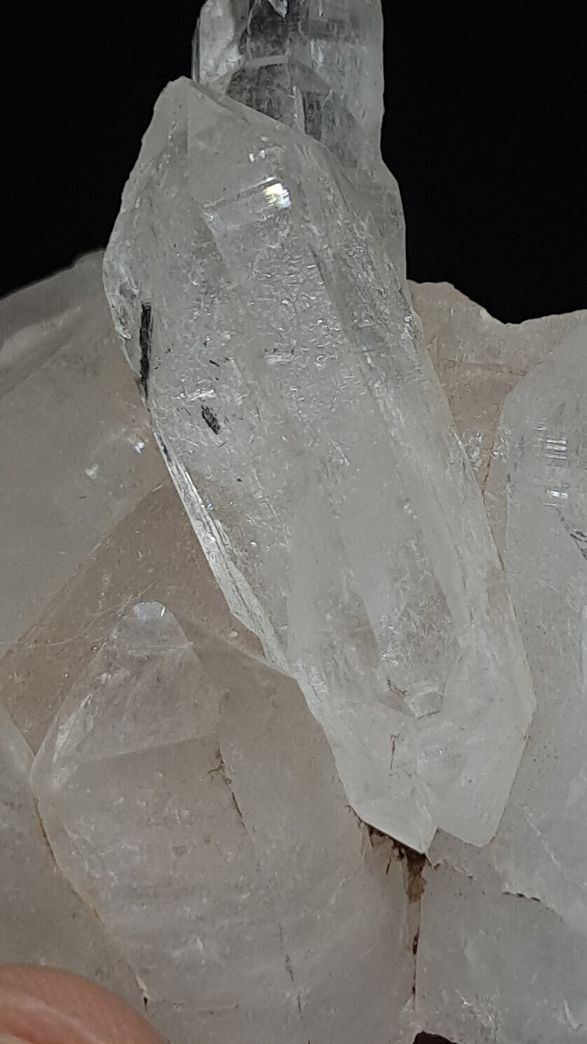 Himalayan Clear Quartz (Kullu) Natural Cluster | Black Rutile Inclusions | Double Termination #CH91
