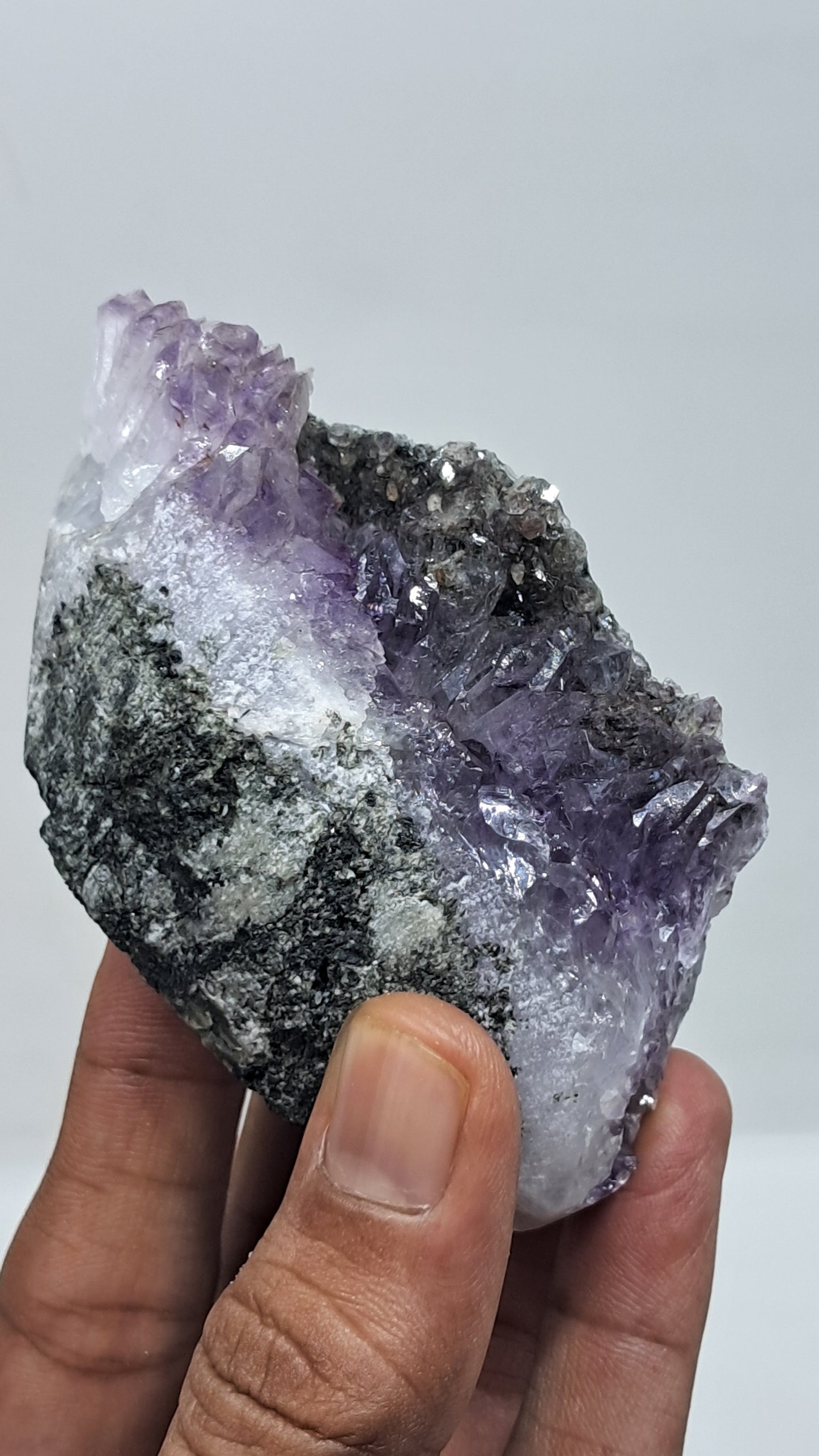 Cetro de amatista Super Seven de Karur | Formación natural | Ejemplar mineral n.° KA178