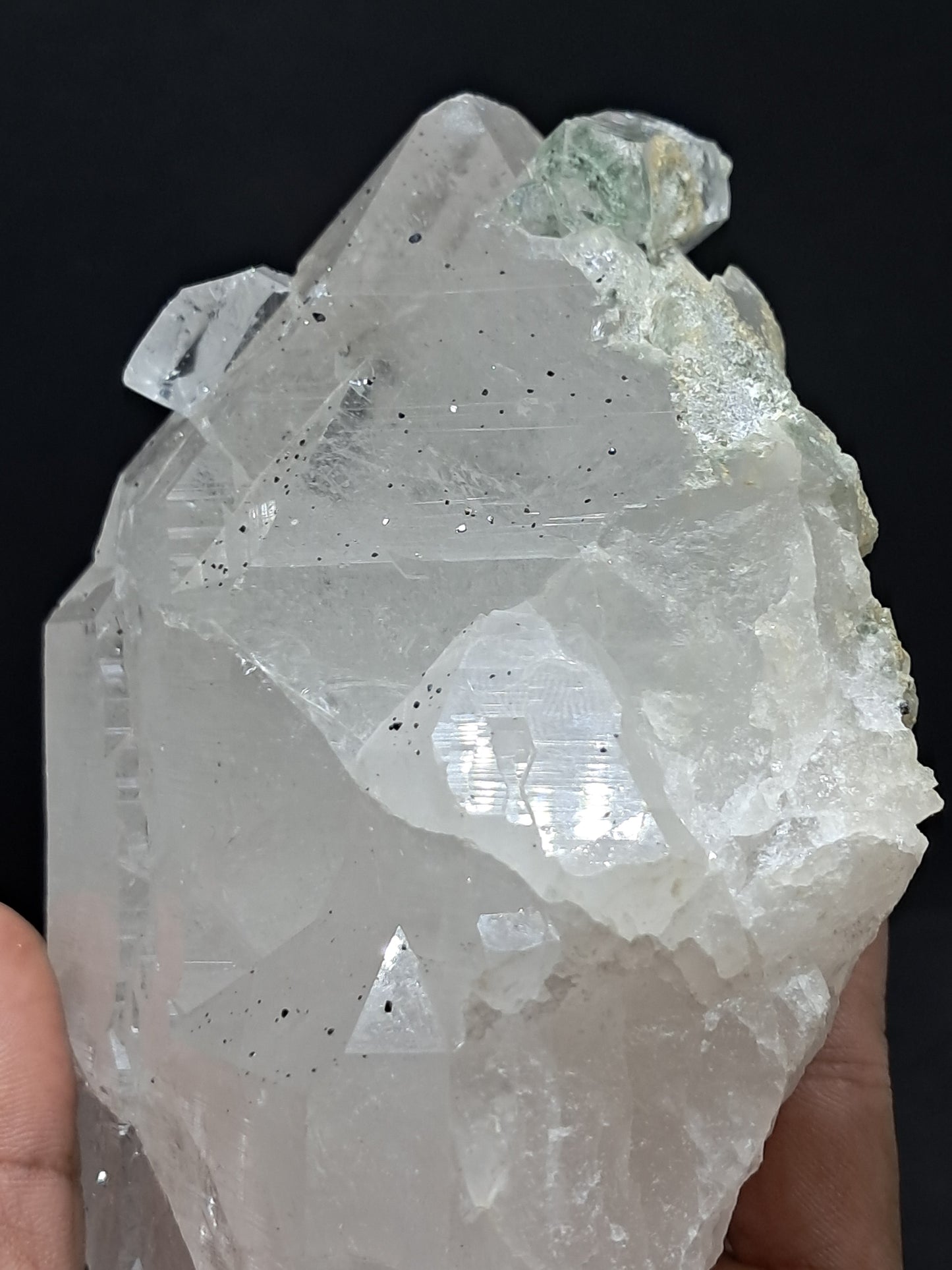 Himalayan Quartz Crystal Point with Magnetite Inclusions XL | High Grade | Natural Stone | Mineral Specimen #CH54