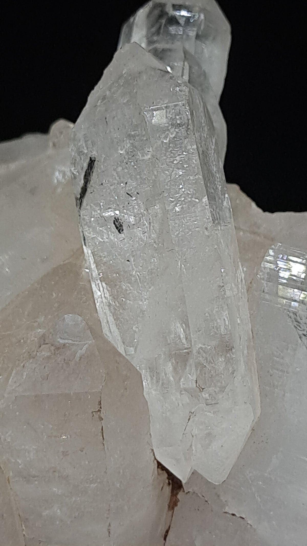 Himalayan Clear Quartz (Kullu) Natural Cluster | Black Rutile Inclusions | Double Termination #CH91